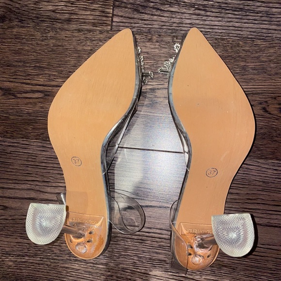 NWOT Rinestone Transparent Heels - Picture 3 of 3
